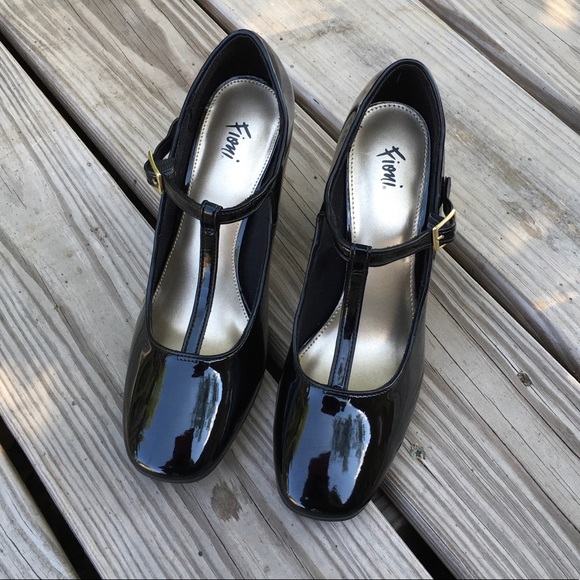 Fioni Black Strap Block Heels - Picture 3 of 5